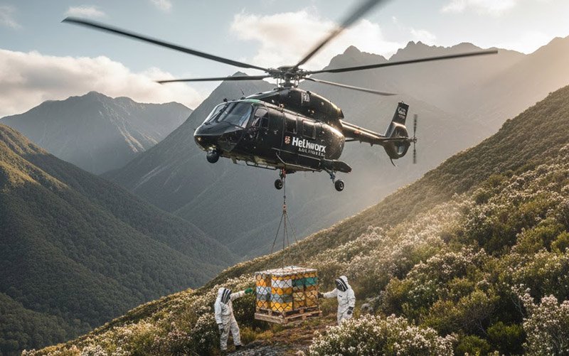 Heli hives for manuka honey monofloral